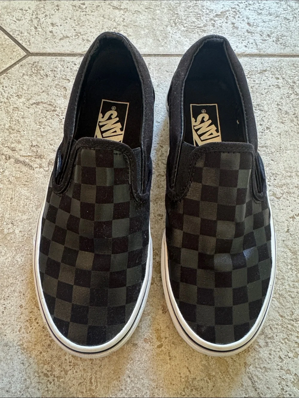 Vans women’s Slip-On Checkerboard Shoes - Black